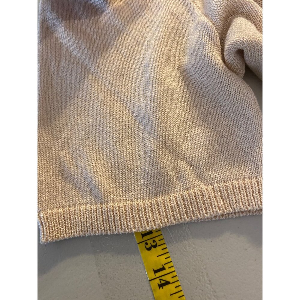 Vintage Laura by Alyzia Skirt Set Beige Short Sleeve Top Buttons Knit 14 Petite - Picture 13 of 16